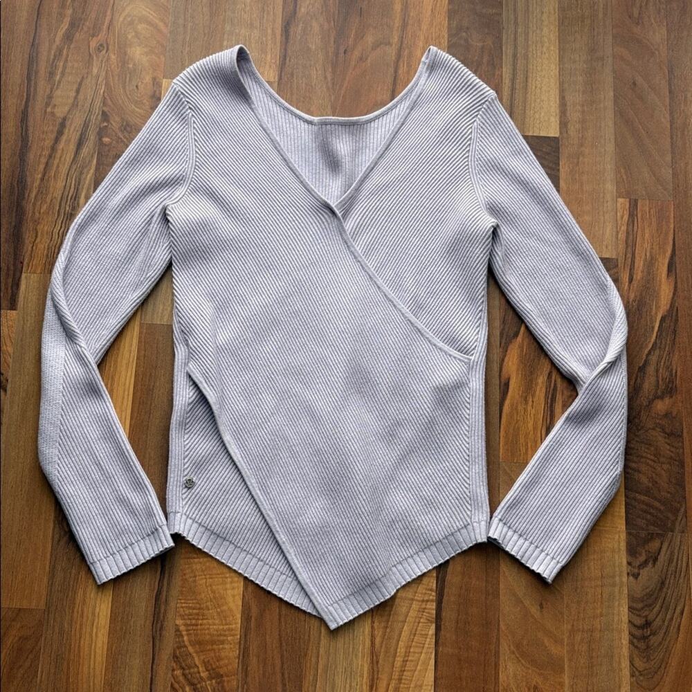 lululemon no size tag(fits like 4) Light Lavender Ribbed Wrap Sweater